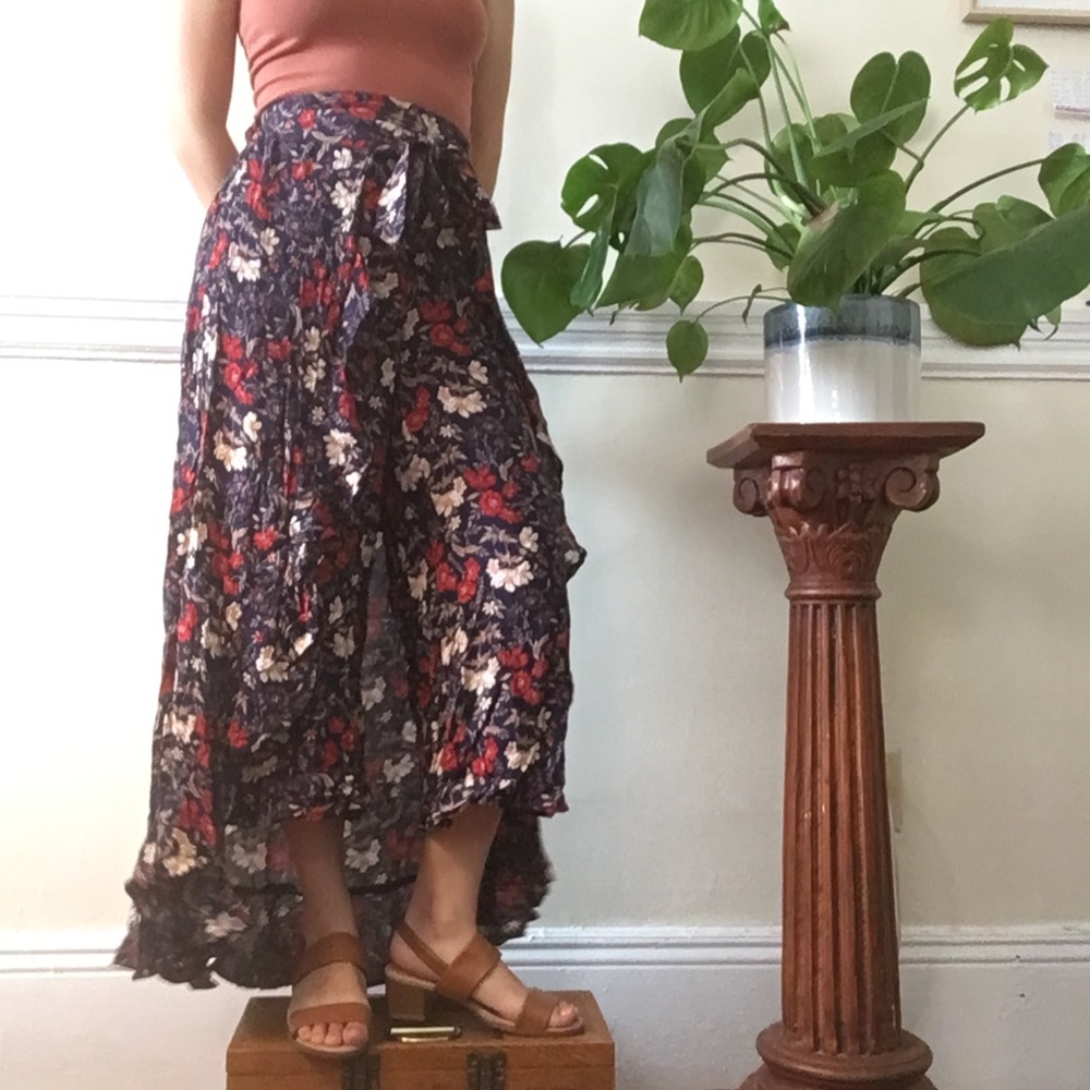 Floral maxi skirt pants combo